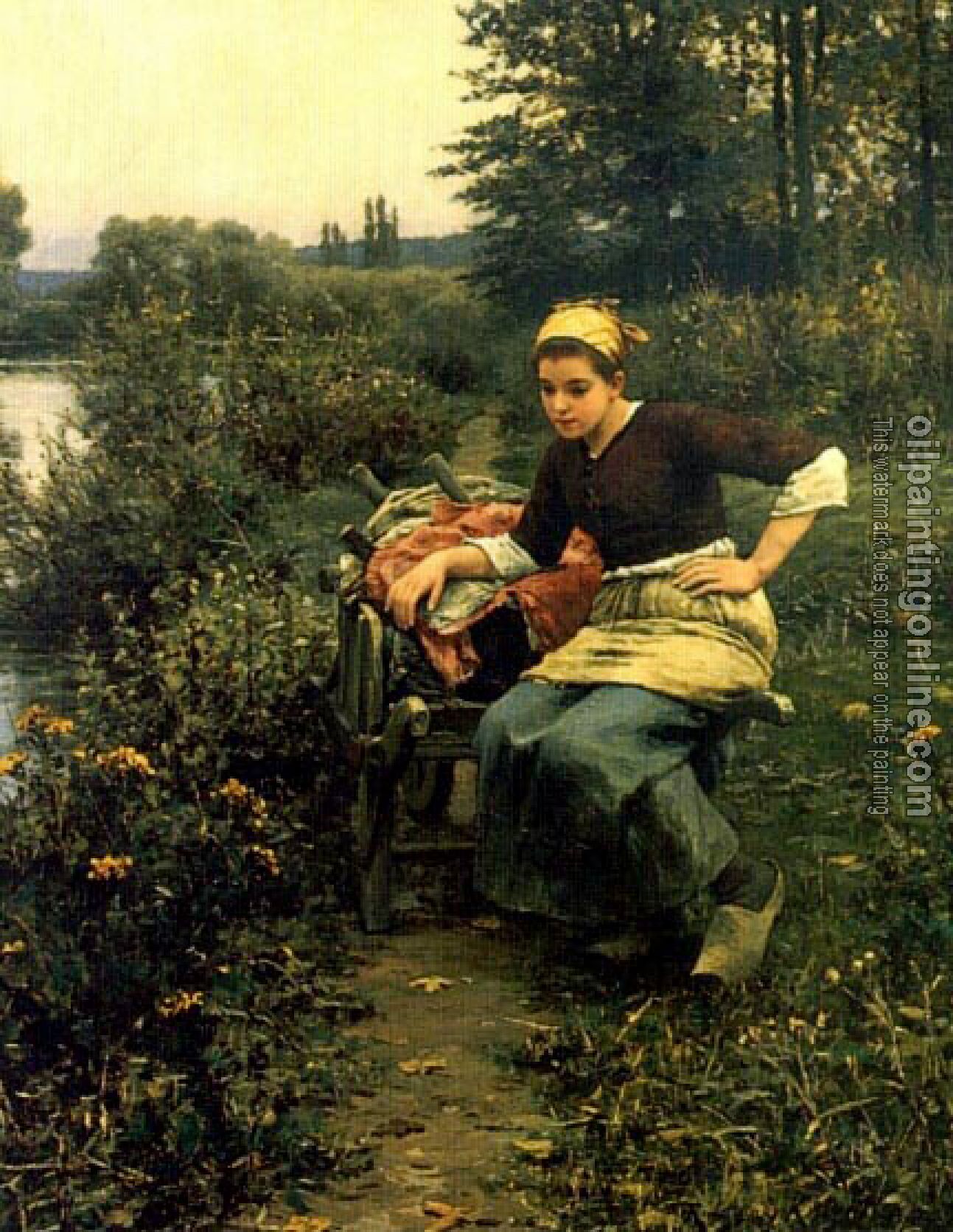 Daniel Ridgway Knight - Woman in Landscape